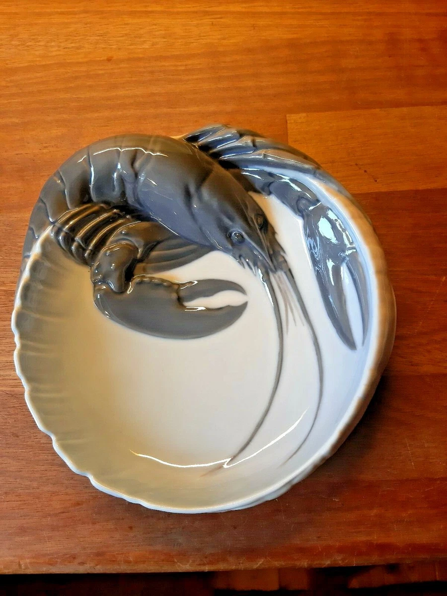 Lobster dish by Jorgen Balslov for ROYAL COPENHAGEN # 3498. Factory Second