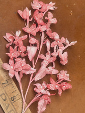 vintage velvet silk millinery flower made in Japan 1 spray salmon pink