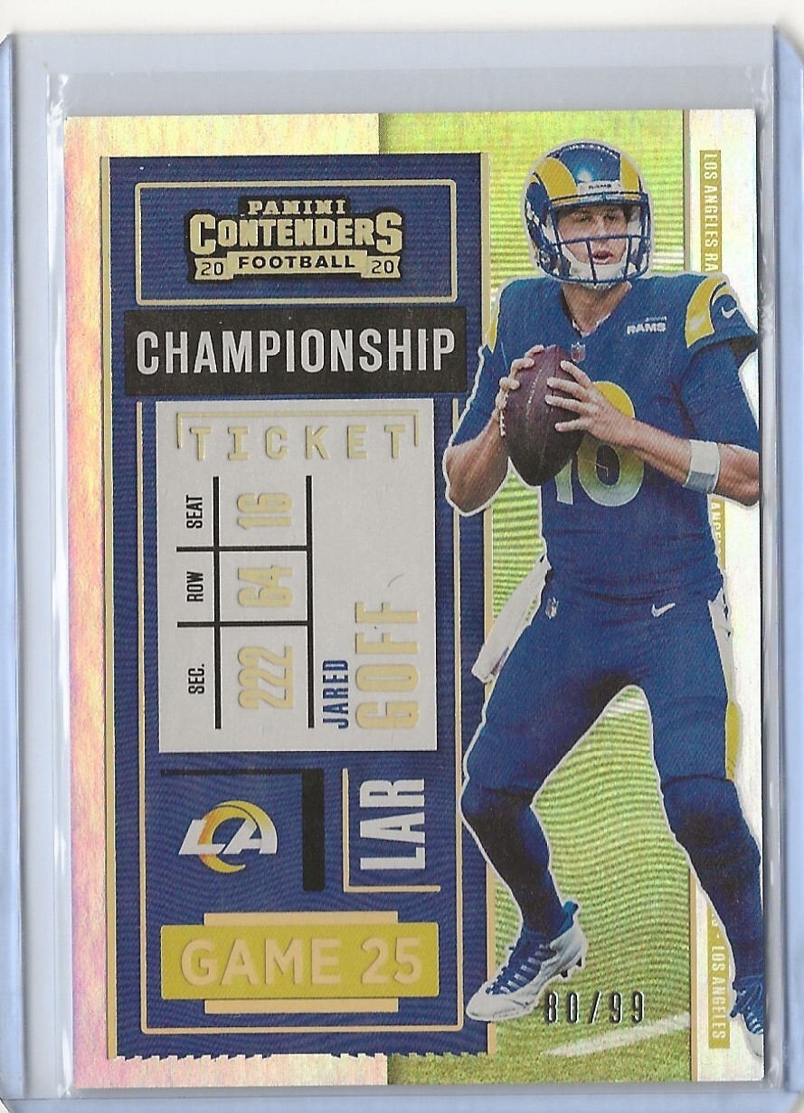 Jared Goff 2020 Panini Contenders Championship Ticket Foil #52 #/99