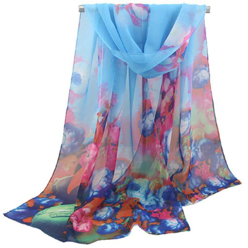 Women Soft Silk Shawl Wrap Print Solid Scarf Stole Fashion Winter