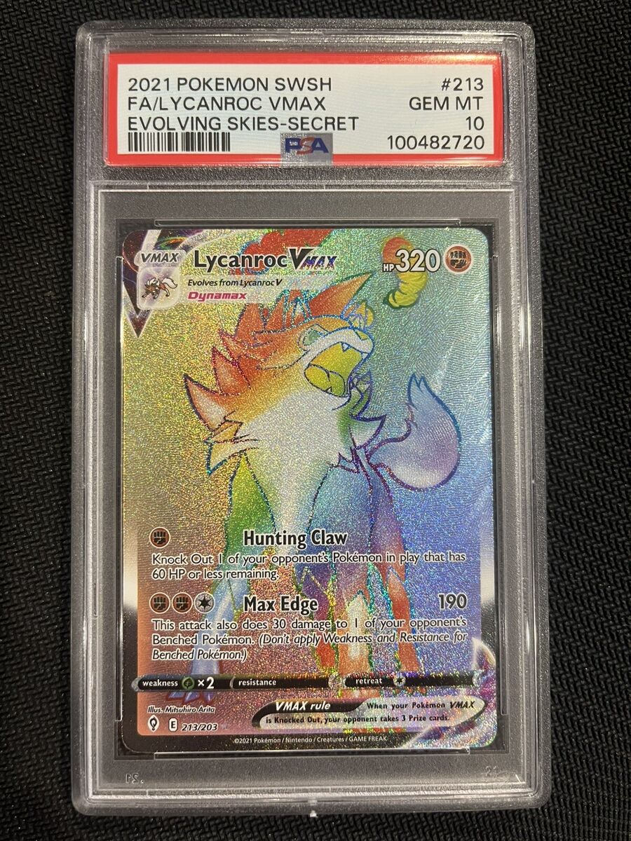 2021 Pokémon Evolving Skies Lycanroc VMAX 213/203 Secret 2021 Pokémon Evolving Skies Lycanroc VMAX 213/203 Secret