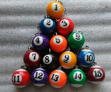 Key Chain-Pool Ball--CHOOSE YOUR FAVORITE NUMBER 1-15  1 Inch 