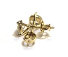 New GIA 14k yellow gold 1.13ct VS2 J K round diamond Martini stud earrings — photo 3