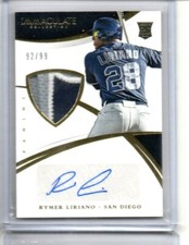 2015 Panini Immaculate Rymer Liriano Jersey Patch Auto Rookie Card #92/99 Padres