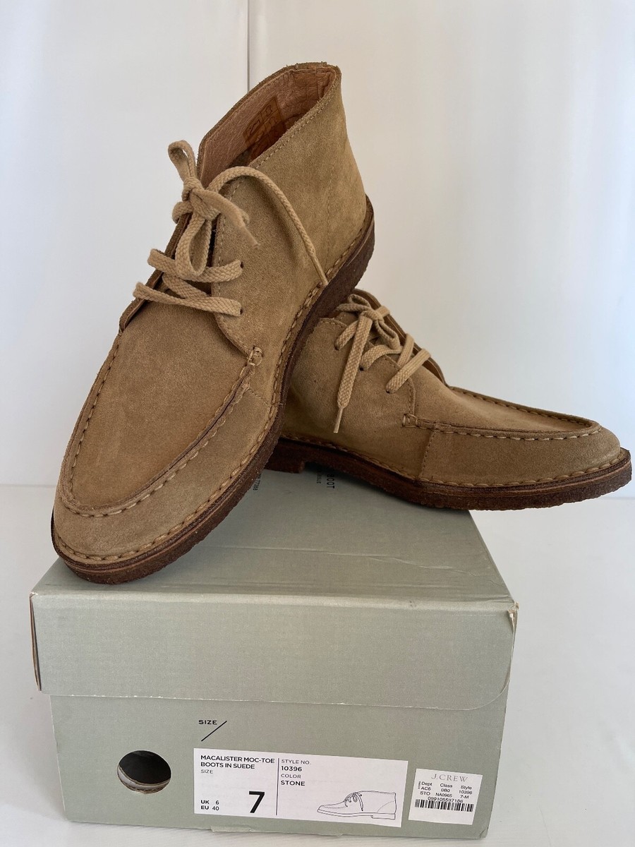 J.Crew NWB Suede Macalister boot with moccasin toe Stone Size 7-M