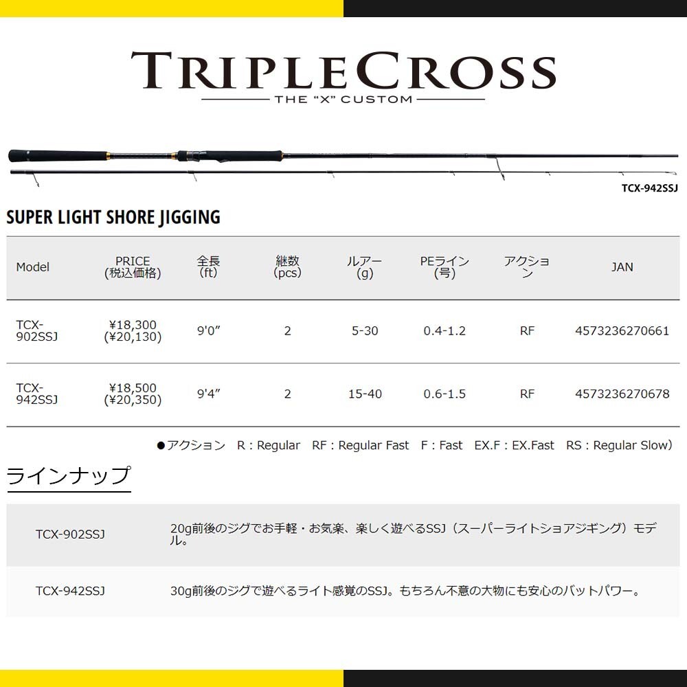 Major Craft TRIPLE-CROSS SHORE JIGGING MODEL TCX-962H Spinning Rod