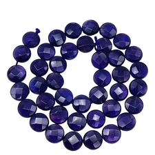 Royal Natural Amethyst Bead Strand | 10mm | Purple | faceted Coin | 40 Beads |