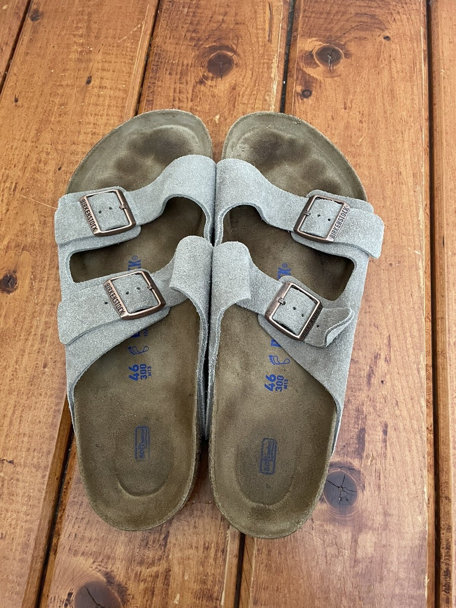 Birkenstock Unisex Arizona Soft Footbed Taupe Suede, Gently  display picture 2
