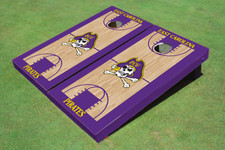 East Carolina University Purple Matching Basketball Court Custom Cornhole Board