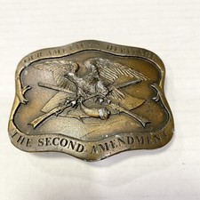 VINTAGE 1977 OUR AMERICAN HERITAGE THE SECOND AMENDMENT BELT BUCKLE GX