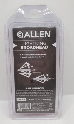 Allen Lightning Broadheads Fixed Blade 100 GR 1 1/16” (J1) - Picture 2 of 2