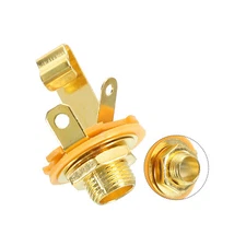 4PCS 1/4" Guitar Input Jack Gold