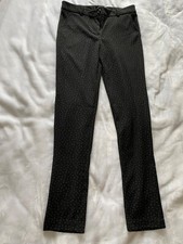 womens HAVE black and white polka dot business casual dress pants size small