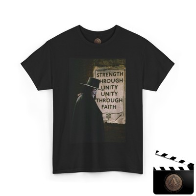 V For Vendetta T-Shirt, Strength Through Unity Faith Shirt, V Vendetta Retro Tee