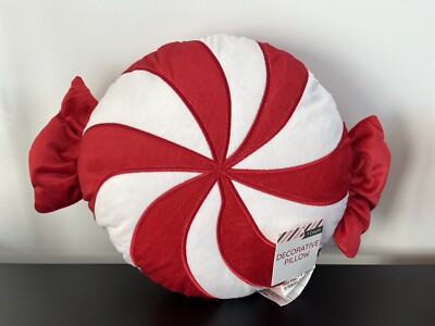 Pepper Mint Candy Decorative Pillow 12 in x 15 in x 3.5 in Christmas Holidays