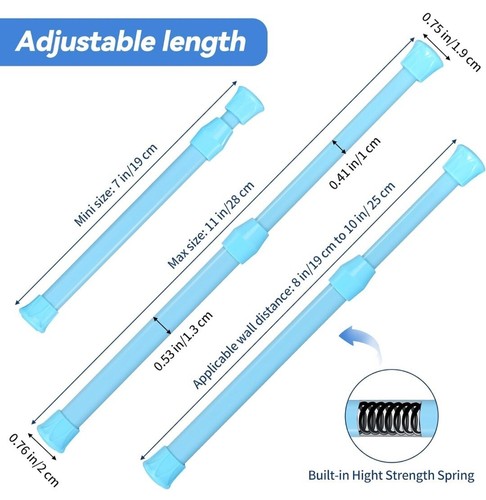 4 Pcs Tension Rod, Short Tension Rod, No Drilling Small Tension Rods for Closet - Picture 2 of 3