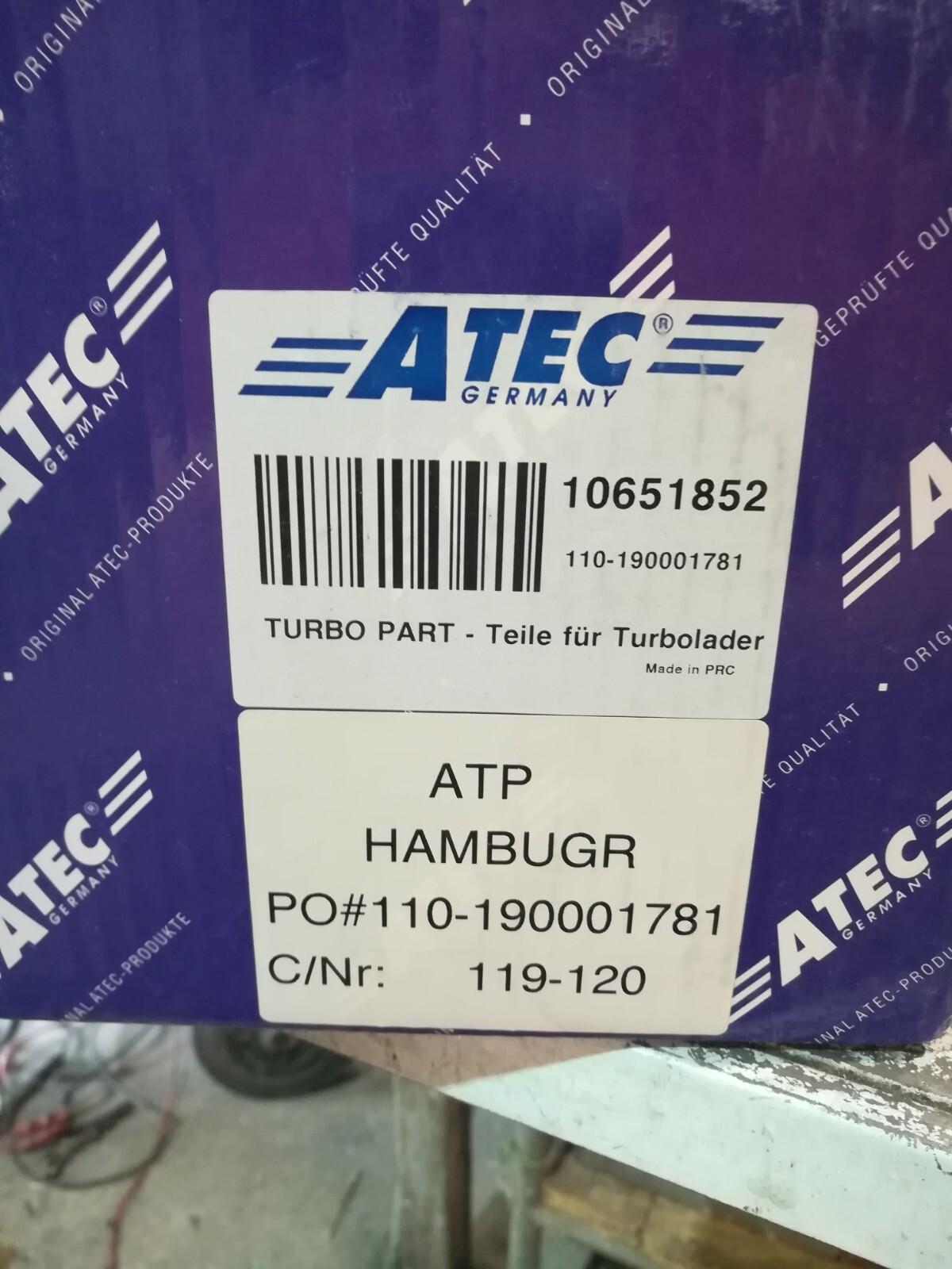 Turbo VW 110 cv CHRA cartouche 03g253014e moteur 1.9 TDI 038253019N rechange
