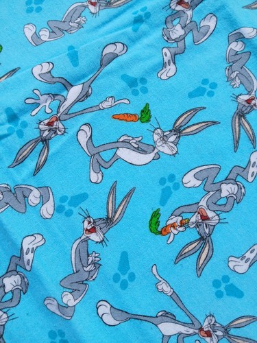 Cotton Flannel Fabric Looney Tunes Bugs Bunny Warner Brothers Novelty 41 X 2 Yds - Picture 6 of 11