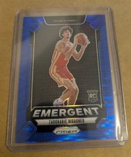 2024-25 Panini Prizm Zaccharie Risacher #6 Blue Pulsar Emergent Rookie RC /99