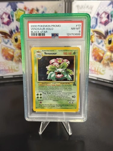 2000 POKEMON PROMO BLACK STAR #13 VENUSAUR-HOLO PSA 8 + GUARD INCLUDED