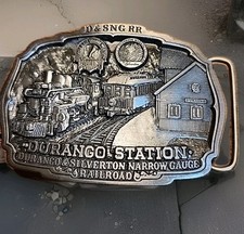 C&J Durango Silverton Railroad Buckle Colorado Narrow Gauge Metal Train '87 USA