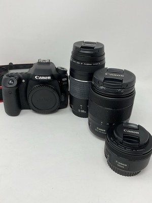 Canon EOS 80D camera bundle, Includes 3 Lenses, Filters, Tripod And Roller Bag.