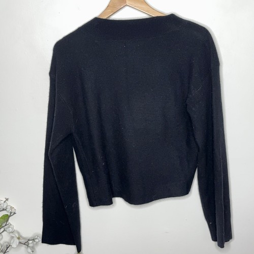 ANTHROPOLOGIE x PILCRO Drape-Neck Cashmere Sweater Black {MM20} - Picture 6 of 9