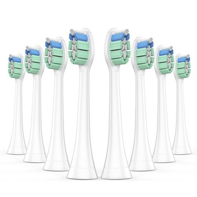 8x Packs W2 for Philips Sonicare DiamondClean Toothbrush Heads - White & Black