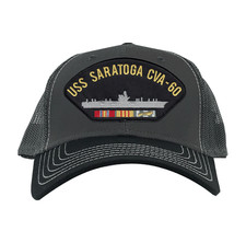 USS Saratoga CVA-60 Vietnam Gray Mesh Ball Cap Officially Licensed