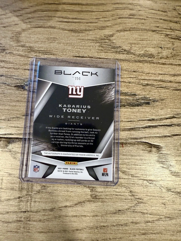2021 Panini Black #114 Kadarius Toney Auto /25 RC Rookie SP NFL Giants - Image 2 of 2