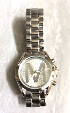 Geneva Women's Watch Silver Crystal Round Silver M Dial on Silver Link Band New
