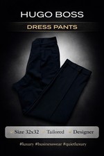 Hugo Boss Mens Dress Pants Black Tailored Flat Front Business Formal 32x32
