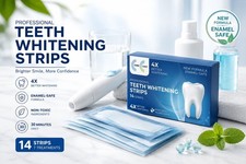 Image of PROFESSIONAL TEETH WHITENING STRIPS 2 WEEKS SUPPLY TOOTH BLEACHING SAFE WHITE UK