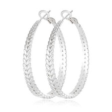 925 Sterling Silver Hoop Earrings for Women Lightweight Thick Big Trendy