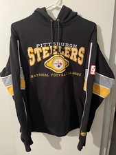 Vintage 90s Lee Sport Pittsburgh Steelers Embroidered Hoodie Sweatshirt Medium