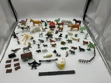 Lot Plastic Animals Mixed Brands & Sizes: Zoo, Safari, Farm And Scenery