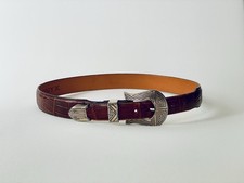 Vintage Brown Leather ONYX Belt with silver buckle size 30