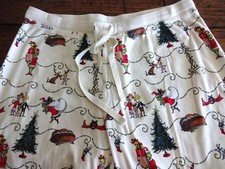 HANNA ANDERSSON GRINCH CHRISTMAS Organic COTTON LONG JOHN Pajama PANTS Womens L