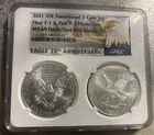 2021 American Silver Eagle Type 1 & 2 Transitional 2-Coin Set NGC MS69