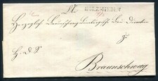 BRAUNSCHWEIG 1840 approx HOLZMINDEN PRE PHILATELY LETTER BEAUTIFUL FOLDING CO...