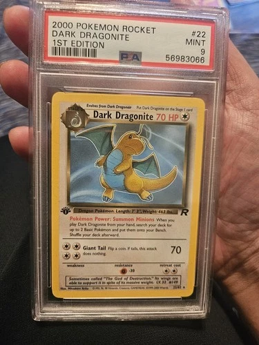 2000 Pokemon Team Rocket 1st Edition #22 Dark Dragonite RARE PSA 9
