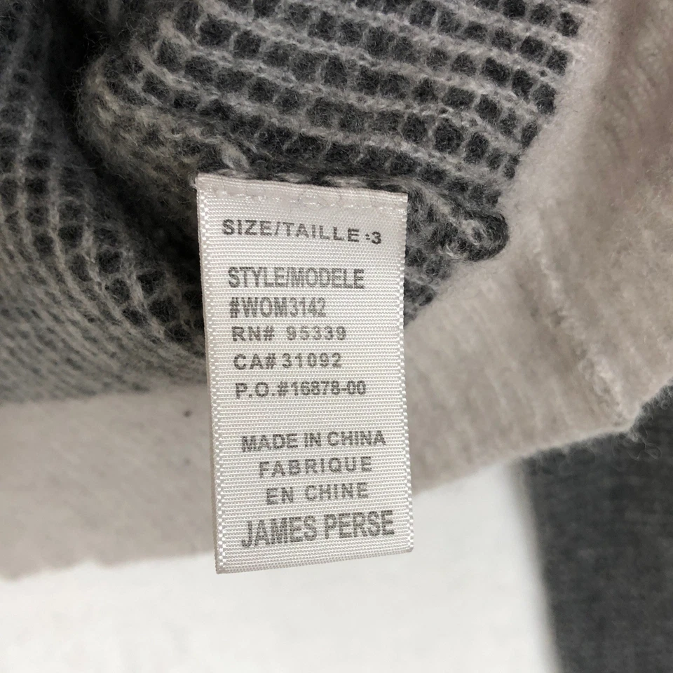 JAMES PERSE Los Angeles 100% Cashmere Gray Knit Sweater Sz XS Round Neck Cropped - Image 4 of 4