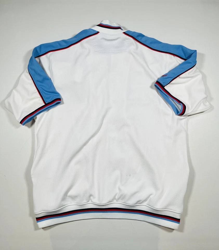 Chaqueta Sean John Para Hombre 3XL Blanca Azul Manga Corta Cremallera Completa Pista Retro Foto 2 de 4