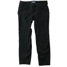 Old Navy Pants 8 30x24 Black White Pixie Mid Rise Stretch Preppy Career Office