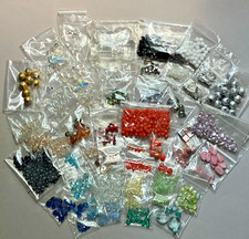Lot of 1300 Multicolor Beads Findings Crystal, Glass, Acrylic, Gold, Silver