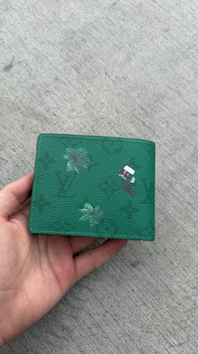 Louis Vuitton Green Logo Bifold Wallet