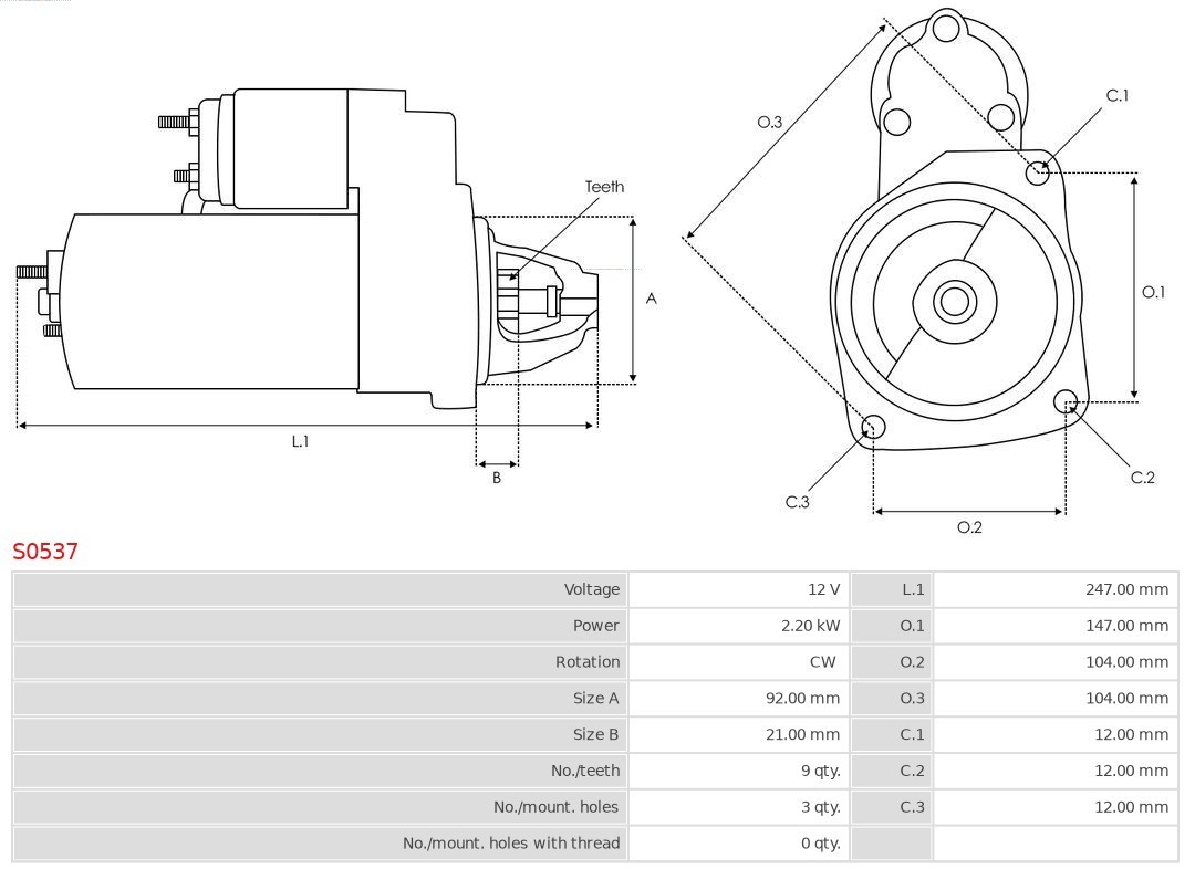✅Fits AS ROZRUSZNIKI I ALTERNATORY S0537 BRAND NEW AS-PL STARTER MOT ⭐UK Seller⭐