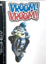 Lot of 2 Motorcycle Rider VROOM VROOM title SINGLE LAYER Embellishments 645