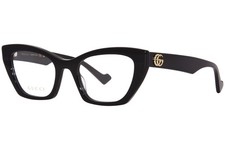 Gucci GG1334O 001 Eyeglasses Frame Women's Black Full Rim Cat Eye 52mm