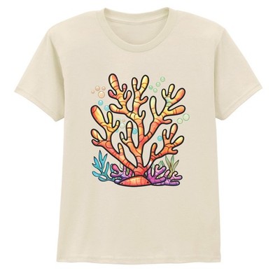 Bunte Koralle Kinder T-Shirt Ozean Riff Meeresleben Sommer Vibes Geschenk für Kinder